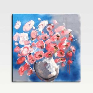 Home pink flower painting