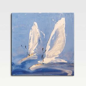 Home white boats painting