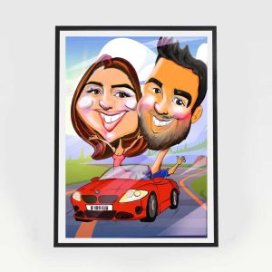 Home custom couple caricature, made to order, 2 person