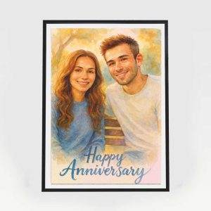 Home personalised watercolor couple, made to order, 2 person